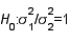 The test statistic employed to test is , which is F distributed with degrees of freedom, provided that the two populations are F distributed.