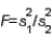 The test statistic employed to test is , which is F distributed with degrees of freedom, provided that the two populations are F distributed.