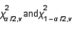 The area under a chi-squared curve with 10 degrees of freedom, which is captured between the critical values is .