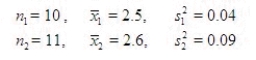 Assume that the population distributions of times (in hours) of two different surgeries are normal with equal variances. Two random samples, drawn independently from the populations, showed the following statistics. Construct and interpret a 90% confidence interval for the true difference in mean amount of time of the two surgeries. What is the 90% confidence interval? (CI) CI = ______________ Enter (n1, n2) Since this interval contains zero, the sample evidence ______________support that the two surgeries, on average, do not take significantly different amounts of time.