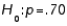 In testing vs. a random sample of size 100 produced a sample proportion Given these results, the test statistic value is z = -.655.