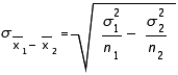 The standard error of the sampling distribution of is given by the formula: SE = .