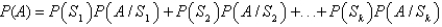 Given a set of events that are mutually exclusive and exhaustive and an event A, the law of total probability states that P(A) can be expressed as .