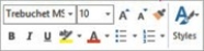 <strong> The figure shown above shows the ________.</strong> A) Quick Access Toolbar B) Mini toolbar C) Ribbon D) Clipboard
