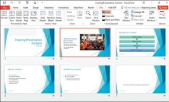 <strong> The figure shown above depicts PowerPoint's ________ view.</strong> A)Slide Sorter B)Presenter C)Reading D)Normal