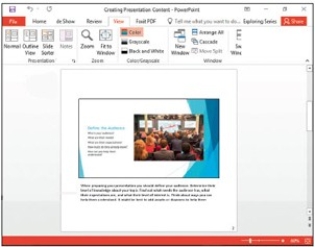 The figure shown above shows a screen using the Notes Page view.