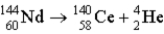 <strong>What is the disintegration energy (in MeV) associated with this spontaneous decay? m<sub>Nd</sub> = 143.910 083 u m<sub>Ce</sub> = 139.905 434 u M<sub>He</sub> = 4.002 603 u 1 u = 1.66 × 10−<sup>27</sup> kg</strong> A) 1.54 B) 2.37 C) 1.90 D) 4.13 E) 8.21
