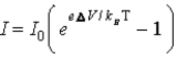 <strong>When a voltage ΔV is applied to a p-n junction diode at absolute temperature T, the current voltage relationship is</strong> A)   . B)   . C)   . D)   . E)   . <div style=padding-top: 35px> 