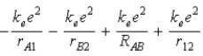 <strong>The diagram below shows the distance between the nuclei, p<sub>A</sub> and p<sub>B</sub>, and the electrons, e<sub>1</sub> and e<sub>2</sub>, in a hydrogen molecule. We would expect the electrostatic potential energy of this molecule to be  </strong> A)   . B)   . C)   . D)   . E)   . <div style=padding-top: 35px> 