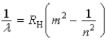 <strong>Which of the following, in which n and m have integer values, is a correct formula for a wavelength emitted by a hydrogen atom?</strong> A) B) C) D) E)