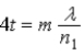 <strong>A film of index of refraction n<sub>1</sub> coats a surface with index of refraction n<sub>2</sub>. When n<sub>1</sub> > n<sub>2</sub>, the condition for destructive interference for reflected monochromatic light of wavelength λ in air is</strong> A) . B) . C) . D) . E) .