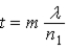 <strong>A film of index of refraction n<sub>1</sub> coats a surface with index of refraction n<sub>2</sub>. When n<sub>1</sub> < n<sub>2</sub>, the condition for constructive interference for reflected monochromatic light of wavelength λ in air is</strong> A) . B) . C) . D) . E) .