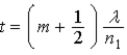 <strong>A film of index of refraction n<sub>1</sub> coats a surface with index of refraction n<sub>2</sub>. When n<sub>1</sub> < n<sub>2</sub>, the condition for constructive interference for reflected monochromatic light of wavelength λ in air is</strong> A) . B) . C) . D) . E) .