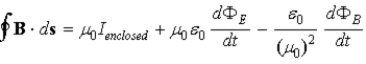 <strong>The correct form of Ampere's law for circuits with gaps in them is</strong> A) . B) . C) . D) . E) .