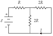 <strong>Determine ε when I = 0.50 A and R = 12 Ω. </strong> A) 12 V B) 24 V C) 30 V D) 15 V E) 6.0 V