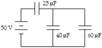 <strong>Determine the energy stored in the 40-μF capacitor. </strong> A) 2.4 mJ B) 1.6 mJ C) 2.0 mJ D) 2.9 mJ E) 4.0 mJ