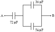 <strong>If V<sub>A</sub> − V<sub>B</sub> = 50 V, how much energy is stored in the 36-μF capacitor? </strong> A) 50 mJ B) 28 mJ C) 13 mJ D) 8.9 mJ E) 17 mJ