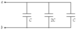 <strong>The equivalent capacitance of the circuit shown below is </strong> A) 0.2 C. B) 0.4 C. C) 1 C. D) 4 C. E) 5 C.