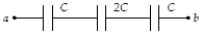 <strong>The equivalent capacitance of the circuit shown below is </strong> A) 0.2 C. B) 0.4 C. C) 1 C. D) 4 C. E) 5 C.