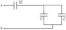 <strong>The equivalent capacitance of the circuit shown below is </strong> A) 0.50 C. B) 1.0 C. C) 1.5 C. D) 2.0 C. E) 2.5 C.
