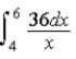 <strong>A charge of 4.0 nC is distributed uniformly along the x axis from x = +4 m to x = +6 m. Which of the following integrals is correct for the electric potential (relative to zero at infinity) at the origin?</strong> A) B) C) D) E)