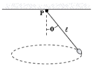 <strong>A pendulum bob of mass m is set into motion in a circular path in a horizontal plane as shown in the figure. The square of the angular momentum of the bob about the vertical axis through the point P is </strong> A) m<sup>2</sup> gl<sup>3</sup> sin<sup>4</sup> θ/cos θ B) m<sup>2</sup> gl<sup>3</sup> sin<sup>3</sup> θ/cos θ C) m<sup>2</sup> gl<sup>3</sup> sin<sup>2</sup> θ/cos θ D) m<sup>2</sup> gl<sup>3</sup> sin θ/cos θ E) m<sup>2</sup> gl<sup>3</sup> sin<sup>2</sup> θ