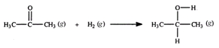 <strong>Acetone can be easily converted to isopropyl alcohol by addition of hydrogen to the carbon-oxygen double bond. Calculate the enthalpy of reaction using the bond energies given. </strong> A)−484 kJ B)−366 kJ C)−61 kJ D)+61 kJ E)+366 kJ