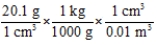 <strong>Which of the following correctly shows how to convert a density of 20.1 g cm<sup>−</sup><sup>3</sup> to units of kg m<sup>−</sup><sup>3</sup>?</strong> A) B) C) D) E)