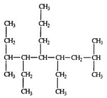 <strong>Select the correct name for the following compound. </strong> A)1,2-diethyl-1-methyl-3-propyl-4-isobutylhexane B)1,6,6-trimethyl-1,2,4-triethyl-3-propylhexane C)1,1,6-trimethyl-3,5,6-triethyl-4-propylhexane D)4,6-diethyl-2,7-dimethyl-5-propylnonane E)3,5-diethyl-1,1,6-trimethyl-4-propyloctane