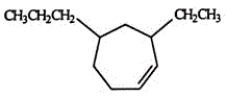 <strong>Select the correct name for the following compound. </strong> A)2-ethyl-4-propylcycloheptene B)3-ethyl-5-propylcycloheptene C)6-ethyl-4-propylcycloheptene D)7-ethyl-5-propylcycloheptene E)3-ethyl-5-propylcyclohexene