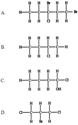 <strong>Which compound, if any, will not be optically active? </strong> A)A B)B C)C D)D E)They are all optically active.