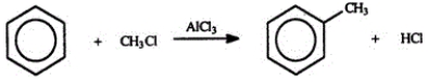 <strong>Benzene will react with chloromethane in the presence of a catalyst to produce toluene and hydrogen chloride. Select the correct reaction type for the process. </strong> A)Addition B)Elimination C)Substitution D)Oxidation E)Reduction
