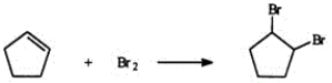 <strong>The reaction of bromine with an alkene such as cyclopentene is a good laboratory test for the presence of a double bond in a compound. What type of reaction is it? </strong> A)Addition B)Elimination C)Substitution D)Displacement E)Reduction