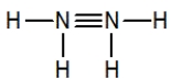 <strong>Hydrazine, N<sub>2</sub>H<sub>4</sub>, is a good reducing agent that has been used as a component in rocket fuels. Select its Lewis structure.</strong> A) B) C) D) E)None of these choices are correct.
