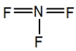 <strong>Select the correct Lewis structure for nitrogen trifluoride, NF<sub>3</sub>.</strong> A) B) C) D) E)