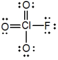 <strong>In the following Lewis structure for ClO<sub>3</sub>F, chlorine has a formal charge of __________ and an oxidation number of __________. </strong> A)7; 7 B)7; −1 C)1; 1 D)1; −1 E)1; 7