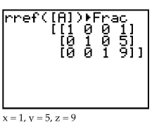 <strong>Use a graphing utility to solve the system of linear equations and give the solution of the system. </strong> A) B) C) D)