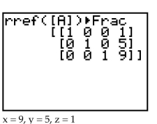 <strong>Use a graphing utility to solve the system of linear equations and give the solution of the system. </strong> A) B) C) D)