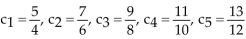 <strong>Write out the first five terms of the sequence. </strong> A) B)c C) D)