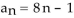 <strong>The given pattern continues. Write down the nth term of the sequence suggested by the pattern. 6 , 14, 22, 30, 38, ...</strong> A)a B)a C) D)