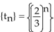 A geometric sequence is given. Find the common ratio and write out the first four terms. -