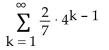 Determine whether the infinite geometric series converges or diverges. If it converges, find its sum. -