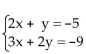 <strong>Verify that the values of the variables listed are solutions of the system of equations. x = -1, y = 3</strong> A)solution B)not a solution