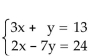 <strong>Solve the system of equations by substitution. </strong> A)x = 5, y = -2; (5, -2) B)x = -5, y = 2; (-5, 2) C)x = 5, y = 2; (5, 2) D)x = -5, y = -2; (-5, -2)