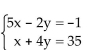 Solve the system of equations by elimination. - 