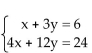 <strong>Solve the system of equations. If the system has no solution, say that it is inconsistent. </strong> A) where x is any real number or where x is any real number} B)x = 0, y = 0; (0, 0) C)x = 6, y = 0; (6, 0) D)inconsistent