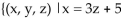 <strong>Solve the system of equations. </strong> A)x = -3z - 5, and y = z + 2, where z is any real number or , and y = z + 2, where z is any real number} B)x = z - 2, and y = -3z - 5, where z is any real number or { , and y = -3z - 5, where z is any real number} C)x = 3z + 5, and y = z - 2, where z is any real number or , and y = z - 2, where z is any real number} D)inconsistent