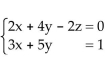 <strong>Solve the system of equations. </strong> A)x = 2 - 5z, and y = 3z - 1, where z is any real number or { , and y = 3z - 1, where z is any real number} B)x = 2 + 7z, and y = -3z - 1, where z is any real number or , and y = -3z - 1, where z is any real number} C)x = -2 - 7z, and y = -3z -1, where z is any real number or and y = -3z -1, where z is any real number} D)x = 1 - 5z, and where z is any real number or and , where z is any real number