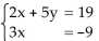 Solve the system of equations using matrices (row operations). If the system has no solution, say that it is inconsistent. - 