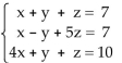 Solve the system of equations using matrices (row operations). If the system has no solution, say that it is inconsistent. -